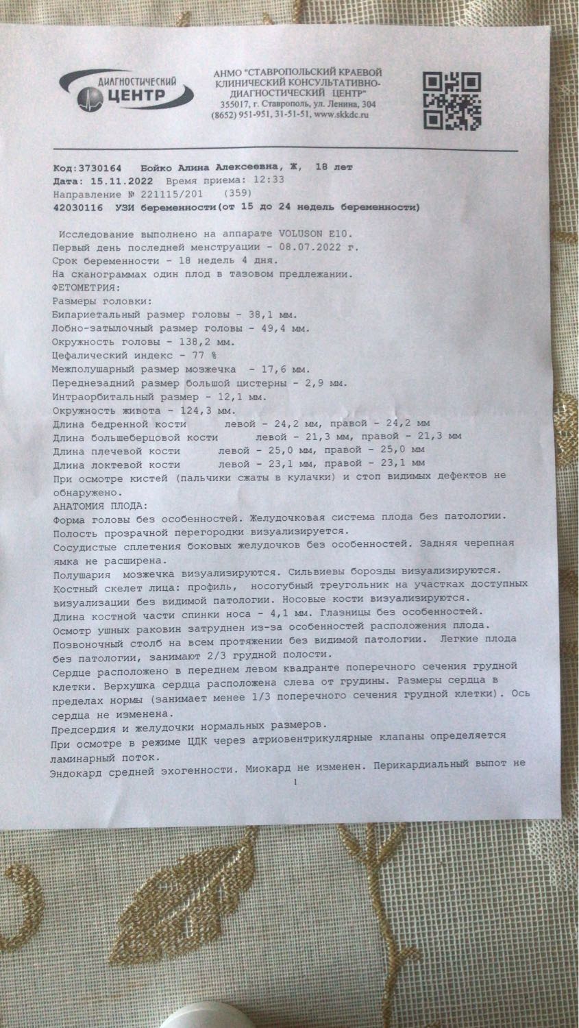 Девочки, всем доброго времени суток! 
15 ноября была на 2 скрининге, н... 