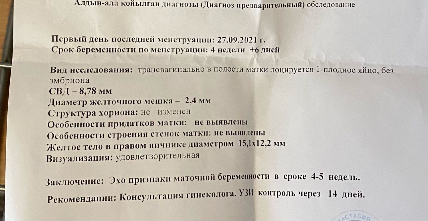 Девочки, всем привет. Узи делала на сроке 4-5 недель примерно. Сказали... image №2